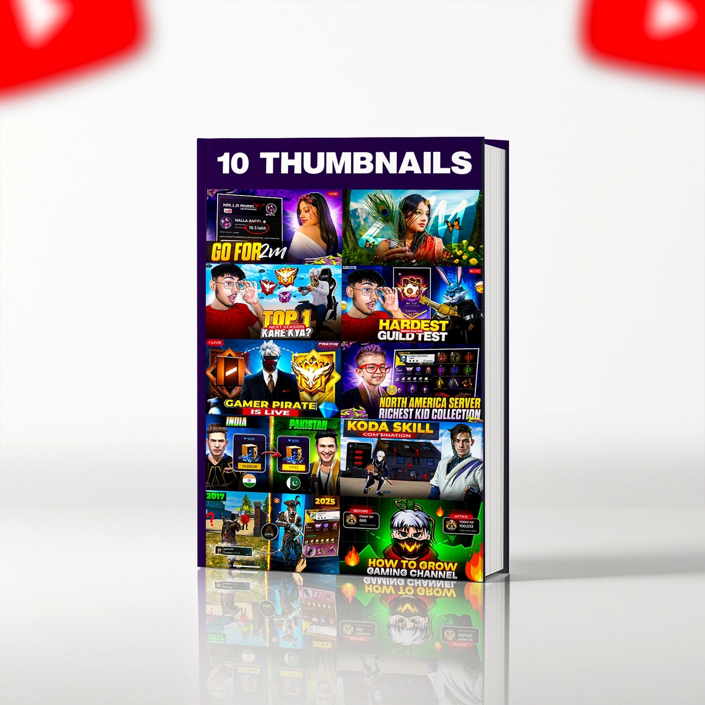 Free Fire Thumbnail PSD Pack (10 thumbnails)