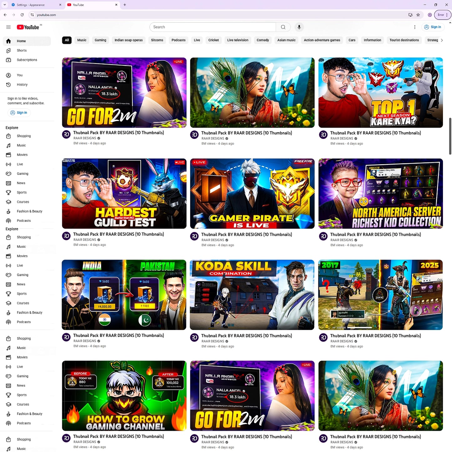 Free Fire Thumbnail PSD Pack (10 thumbnails)