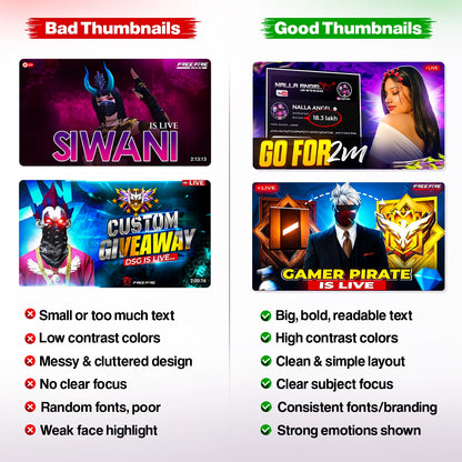 Free Fire Thumbnail PSD Pack (10 thumbnails)